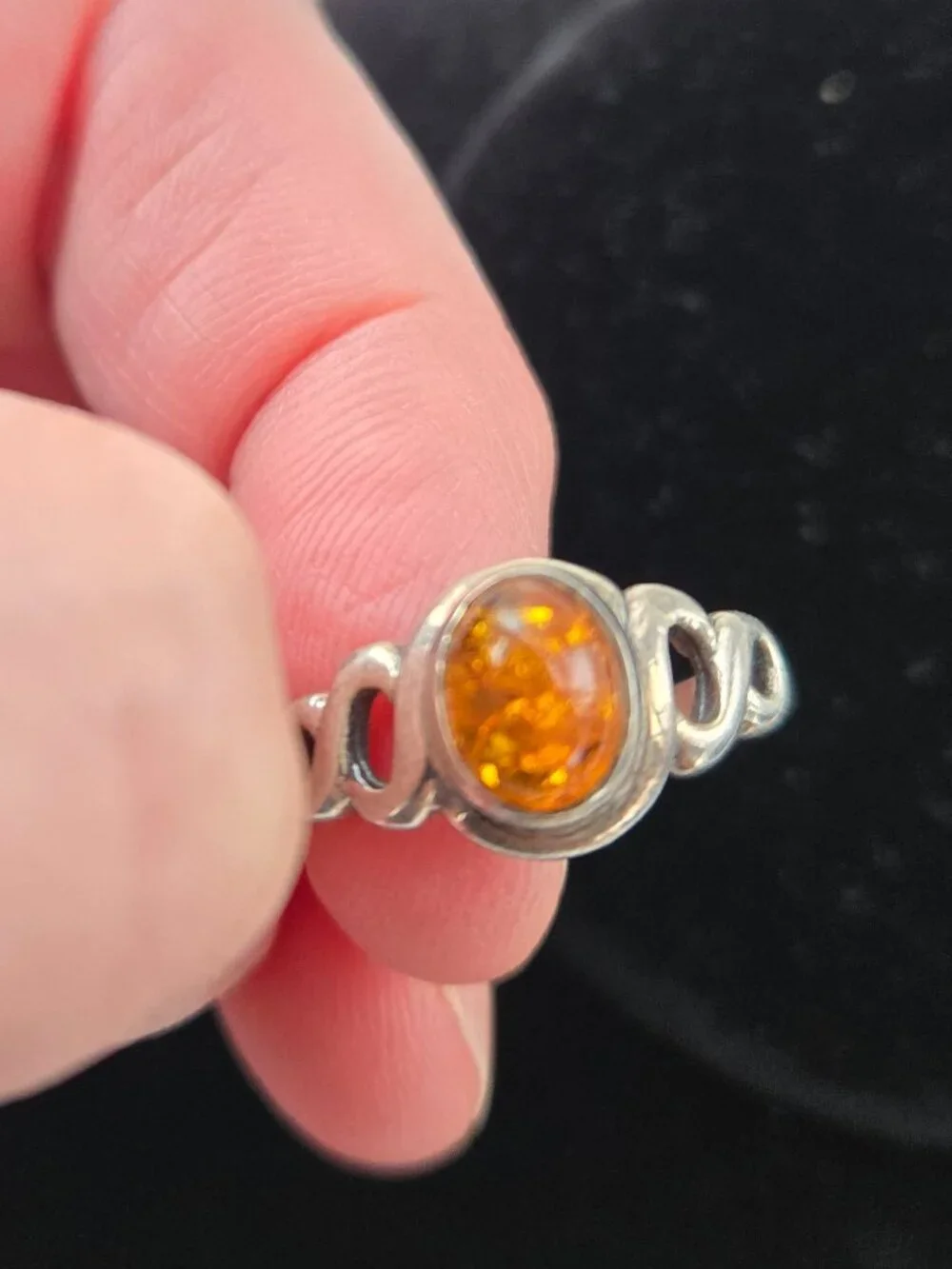 Amber ring in 925 Sterling silver - Picture 3 of 6